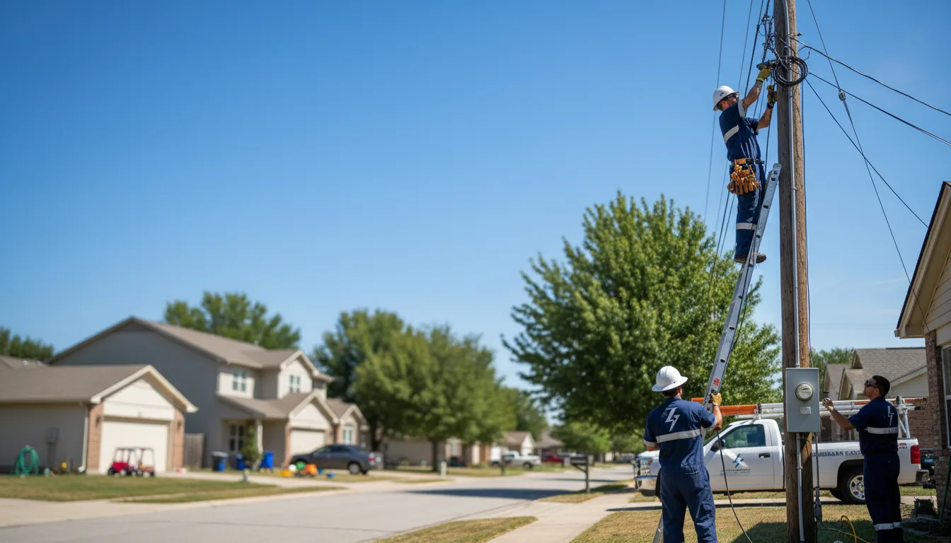 Residential electrician providing installation services in Calumet, OK